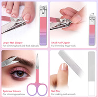 Keiby Citom Tweezers Set for Women, 8Pcs Precision Eyebrow Tweezers, Pink