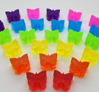 Rainbow Sensation 50 x Mini Soap Shapes - Handwash Bars Party Favours Kids Scented Gift/SLS Free/Vegan Friendly (Butterflies)