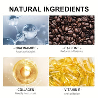 Caffeine Eye Cream for Puffiness and Bags Under Eyes Daily Anti-Wrinkle Cream Collagen Eye Cream Day and Night Peptide Eye Cream Reduce Fine Lines Around the Eyes Smoothing Skin Care 1.7 FL OZ
