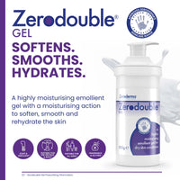 Zeroderma Zerodouble Gel, 2-in-1 Moisturiser & Soap Substitute, Highly Moisturising Gel for Dry Skin Conditions such as Eczema, Psoriasis & other Dry Skin Conditions. 500g