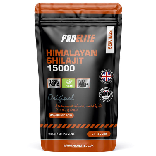 Shilajit 500mg Vegan Capsules -1500mg 30:1 Extract | 60% Fulvic Acid | High Strength Shilajit for Men & Women| Rich in Trace Minerals | No Additives & Fillers by PROELITE (30 Capsules)