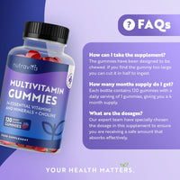 Multivitamin Gummies for Women and Men - 120 Vegan Gummies (4 Month Supply) - 14 Essential Vitamins & Minerals - Vitamin C A D B12 Biotin Zinc - Berry Flavour Chewable Adult Multi Vitamins - Nutravita