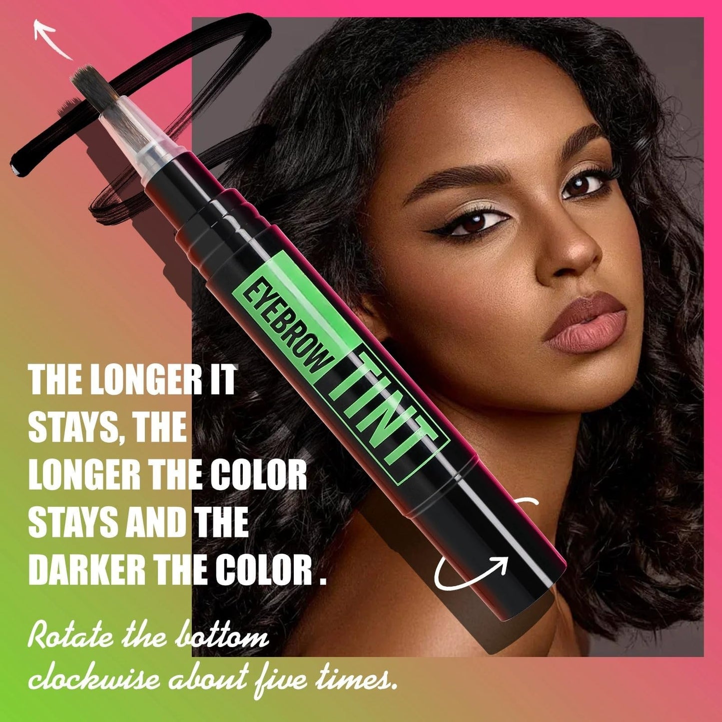Eyebrow Tint Dark Brown Eyebrow Tint & Dye Gel – Semi-Permanent Waterproof Brow Cream with Brow Cards & Brushes. Lasts 2 Weeks, Natural-Looking Pencil-Free Makeup for Perfectly Defined Brows