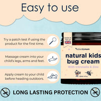 NaturallyMum NATURALLY MUM – Bug Cream for Kids & Babies [NATURAL & SAFE] – Skin Soothing Cream with Zinc - For Outdoors – Made in UK
