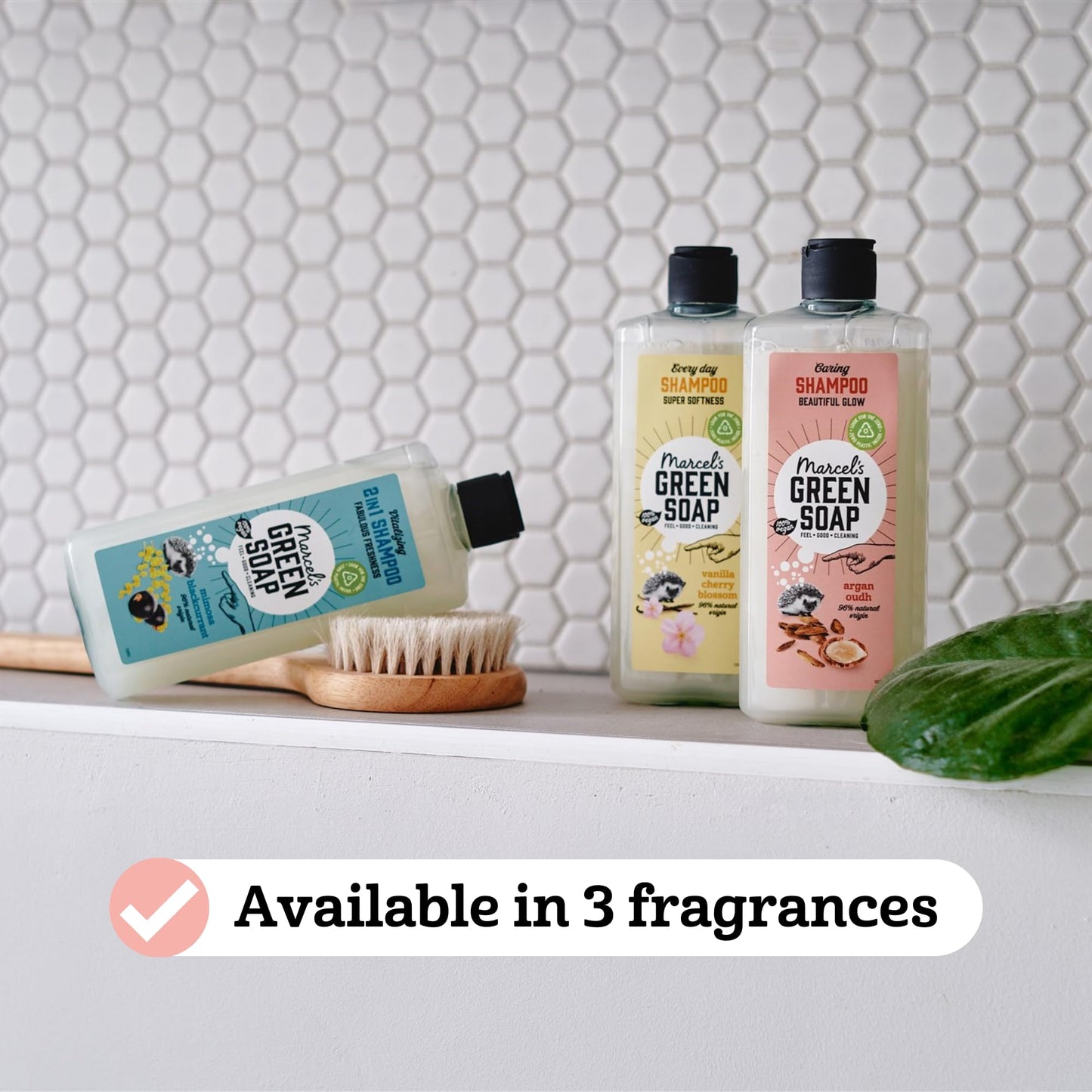 marcel's green soap Marcel's Green Soap Shampoo - Argan & Oudh Scent, Enriched with Natural Oils, 97% Natural, 98% Biodegradable, Vegan, 300ml - Gentle Care for Hair & Planet