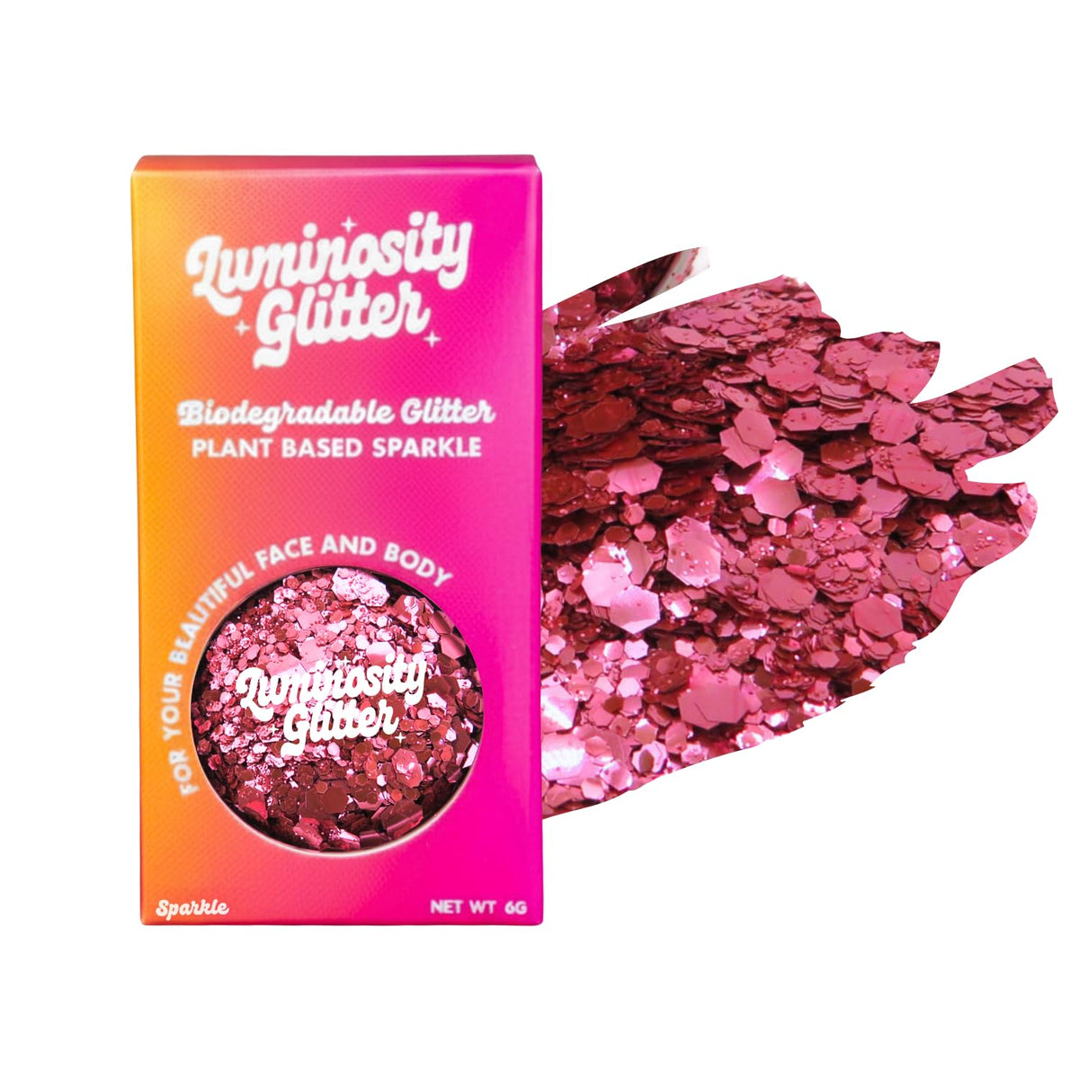 Luminosity Glitter JOIN THE ECO GLITTER REVOLUTION Luminosity Biodegradable Pink Glitter – Chunky & Fine Eco Glitter Mix | Vegan, Plant-Based, Festival Glitter for Face, Body & Hair | Eco Friendly Sparkle Makeup