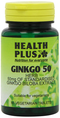 Health Plus Ginkgo 50 Memory Plant Supplement - 60 Tablets