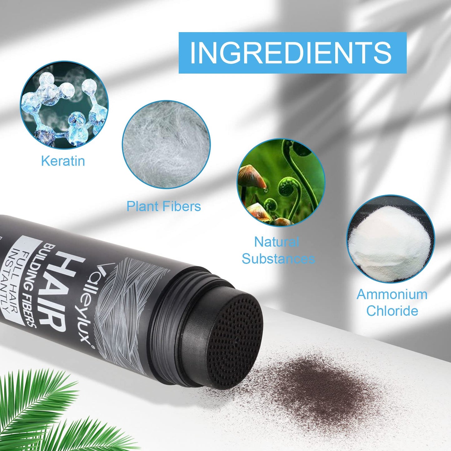 Hair Building Fibres (Medium Brown), Hair Fibres Powder for Thinning Hair, Instantly Fill in 15 Sec |Women & Men | 4 Shades- Hair Thickener and Topper for Fine Hair