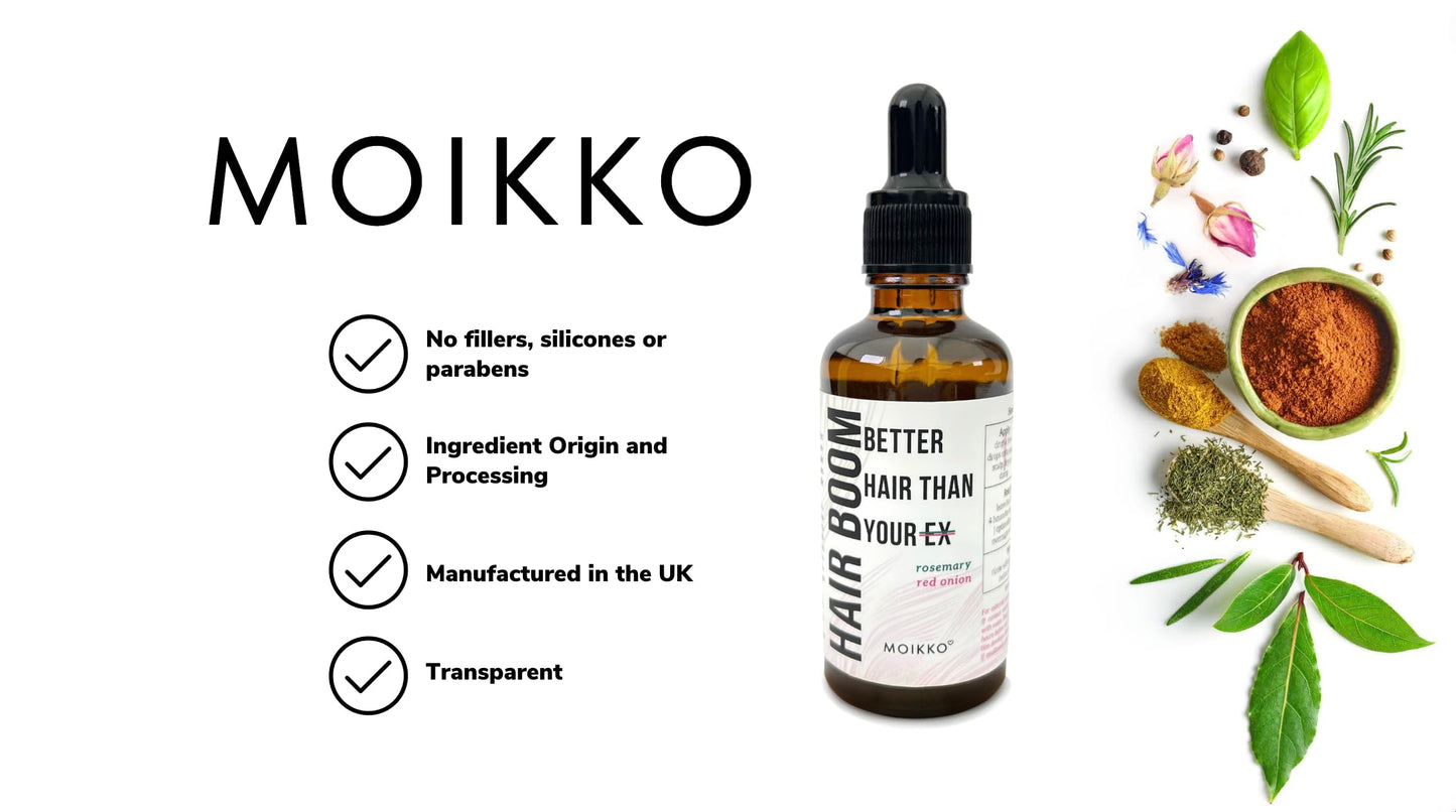 Generic Hair Growth Oil 100% Natural with Castor, Jojoba, Avocado, Hibiscus, Argan, Peppermint, Basil, Aloe, Red Onion, Clove & Rosemary - Promotes Thickness & Strength