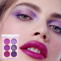 LYNTYAOU Purple Eyeshadow Palette, Pink Make-Up Palettes Shimmer Eye Shadow, Highly Pigmented Matte Shimmering Make up Set, 6 Colour Waterproof Longlasting Eye Shadow Palette