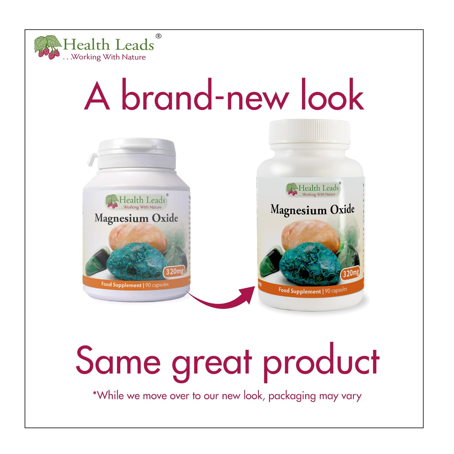 Health Leads ...Working With Nature Magnesium Oxide 320mg x 90 Capsules