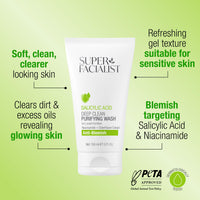 Super Facialist - Salicylic Acid Anti Blemish Purifying Cleansing Wash with Niacinamide (Vitamin B3), Face Cleanser & Face Wash for Clean and Clear Skin & Treat Acne, 150ml