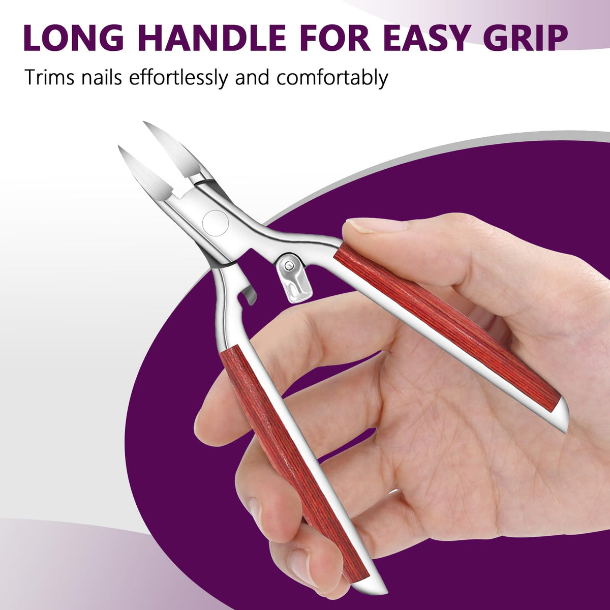 AONOLOVO Toenail Clippers Super Sharp, Professional Thick Ingrown Toe Nail Clippers for Men Women Elderly, Large Podiatrist Toenail Clippers Heavy Duty Nail Nippers Toenail Cutters