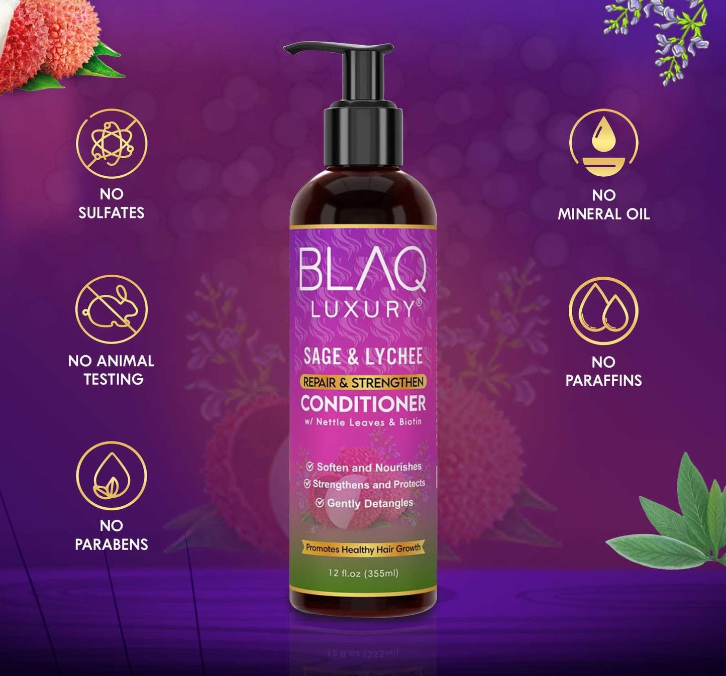 blaq luxury Blaq Luxury Sage & Lychee Repair and Strengthen Conditioner 12oz