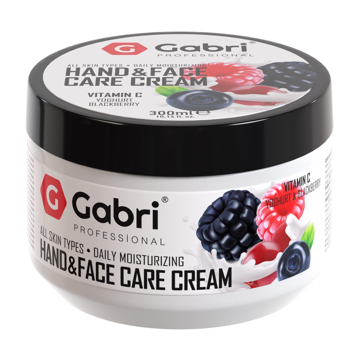 G Gabri Gabri Hand & Face Care Cream 2in1 300ml | Instantly Boosts Moisture Levels, Creates a Protective Layer & Prevents Moisture Loss | Daily Moisturising for All Skin Types (Yoghurt & Blackberry)