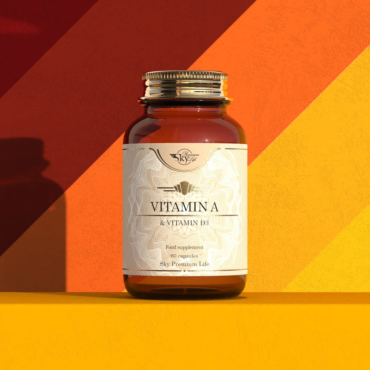 Sky Premium Life Vitamin A - 60 Vitamin A Capsules with Vitamin D3 to Maintain Immune System and Vision - 2 Months Supply