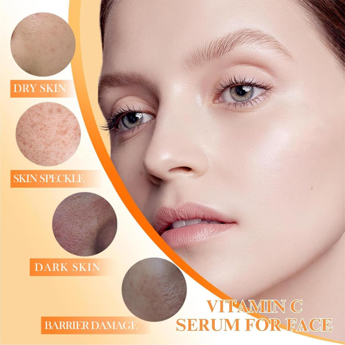 INSKIN Vitamin C Serum for Face Concentrated Ampoules, Vit C Serum Anti Ageing & Anti Wrinkle Serum, Brightening Serum for Dull,Tired Skin, Powerful Antioxidant Protection face serum, 7x2ml Ampoule Serum