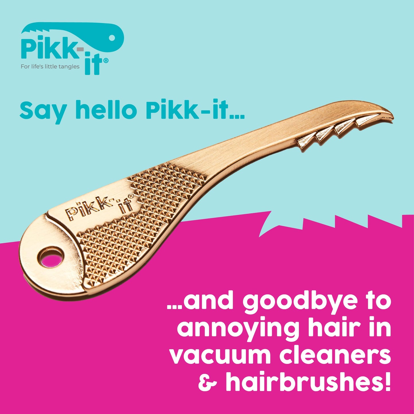 Pikk-it Pikk-It® Hair Removal Tool For Vacuum's and Hairbrushes – Easy Hairbrush Cleaning Tool – Sharp Teeth – Great Gadget to Remove Problem Pet Hair, Including Cat and Dog Shedding