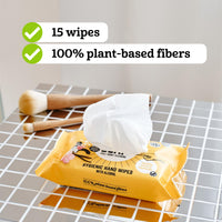 Marcel's Green Soap - Hygienic Hand Wipes Vanilla & Cherry Blossom - Microplastic-free formula - Vegan - 15 wipes