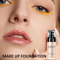 Colour Changing Foundation,Makeup Foundation, Face Foundation Full Coverage Moisturizing Waterproof Long Lasting Makeup Base Natural Coverage Foundation For Mature Skin