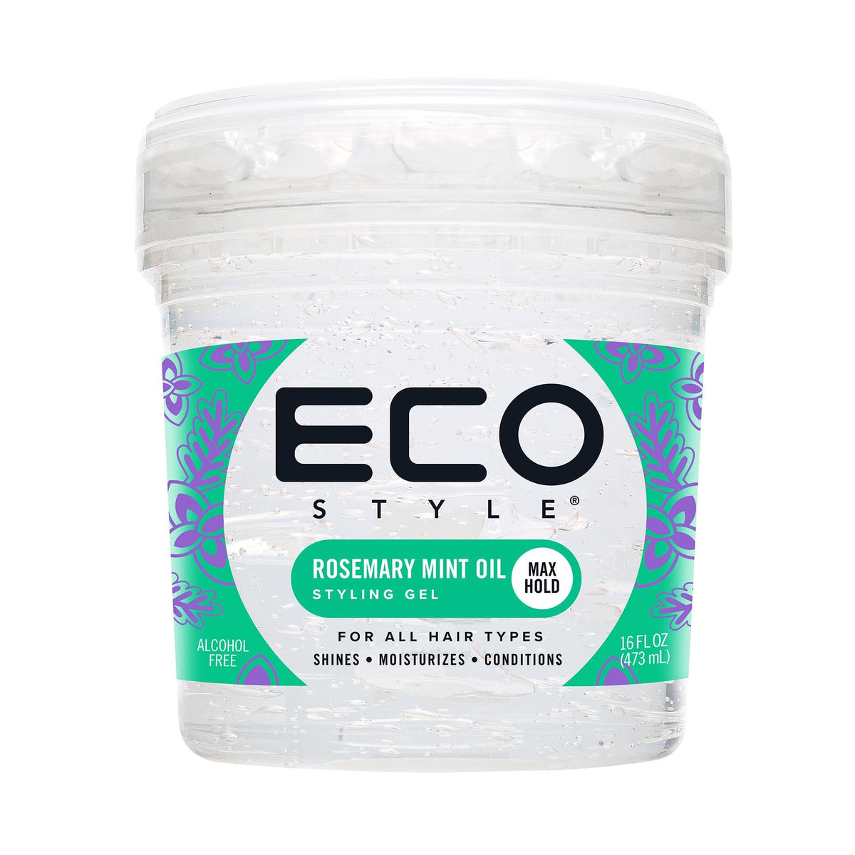 Eco Style Rosemary Mint Hair Gel, Alcohol Free, Vegan, 473 ml