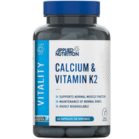 Applied Nutrition – Calcium & Vitamin K2 – Dual Action Formula – Best Bone Support – Best Muscle Function – High Absorption & Bioavailability – (60 Capsules – 30 Servings)