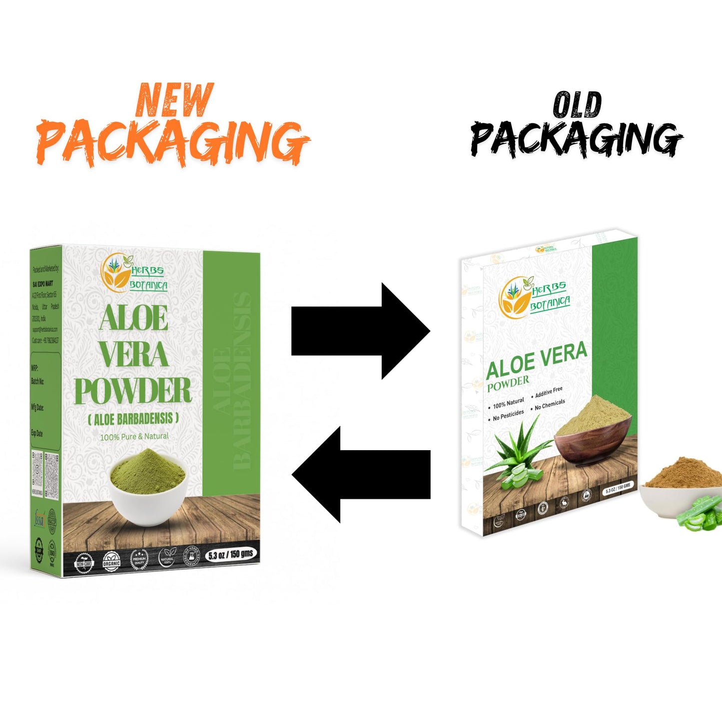 Herbs Botanica HB Aloe Vera Powder Organic for Hair Growth, Skincare, Haircare Organic, Moisturizing, and Soothing Aloe Barbadensis Vegan NO GMO 5.3oz /150g