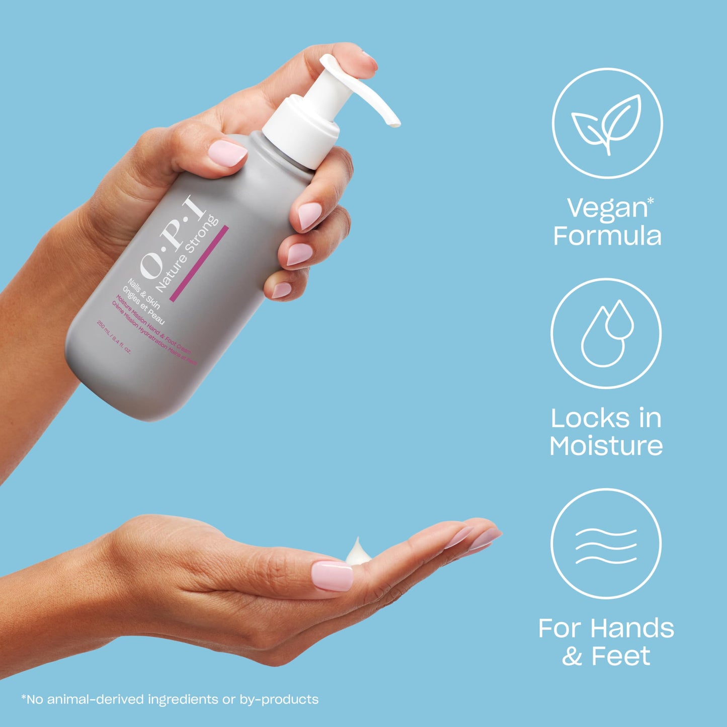 OPI Nature Strong Skincare Moisture Mission Hand & Foot Cream - Intense Moisturising Treatment with Shea Butter for Dry Skin | Hand & Feet Care, 250ml