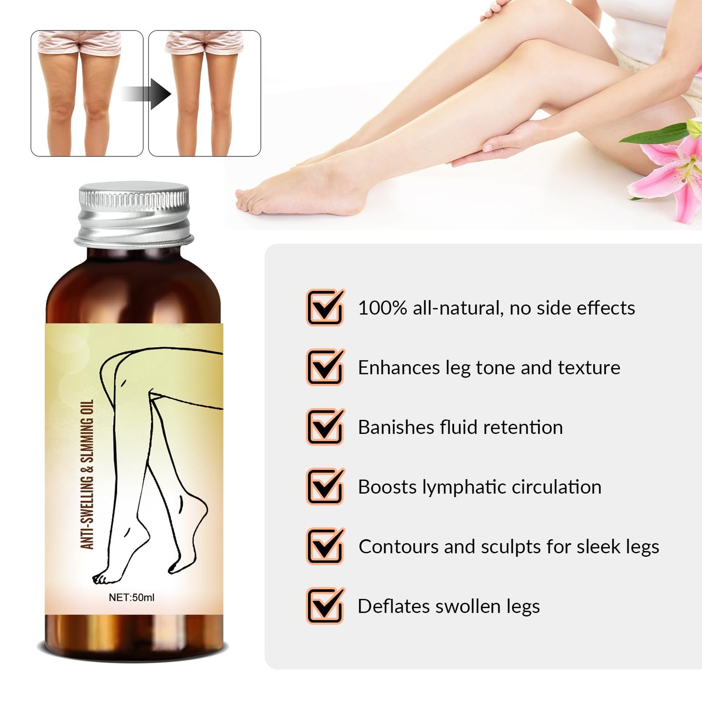 Swellclear Massage Oil For Legs, SwellClear Massage Oil, Swellclear Massage Oils, Reduce Leg Swelling Naturally For Women And Men