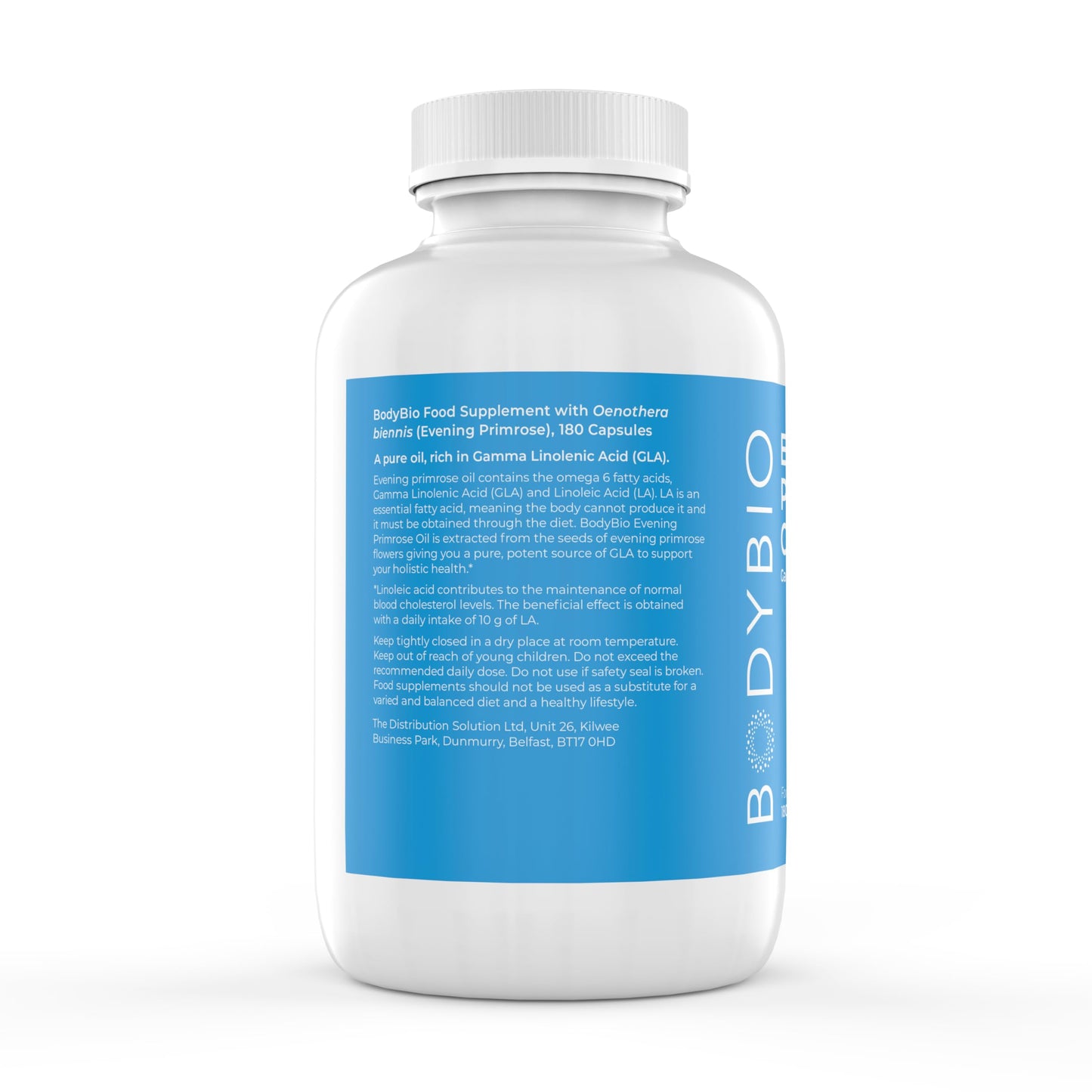 BodyBio Evening Primrose Oil - Gamma Linolenic Acid for Healthy Skin - Cold Pressed Essential Oils 180 Softgels