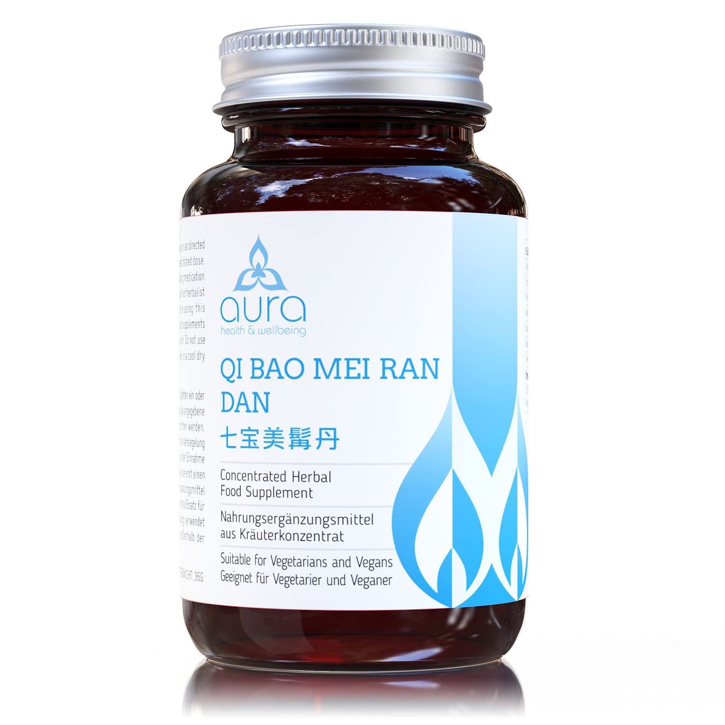 aura Qi Bao Mei Ran Dan 七宝美髯丹 (Fallopia Multiflora & Oxknee Roor), 5:1 Concentration Ratio, 4-9x More Concentrated Than Other Brands, Vegan Friendly, Gluten-Free, Non-GMO, Authentic Herbs, 60 Tablets