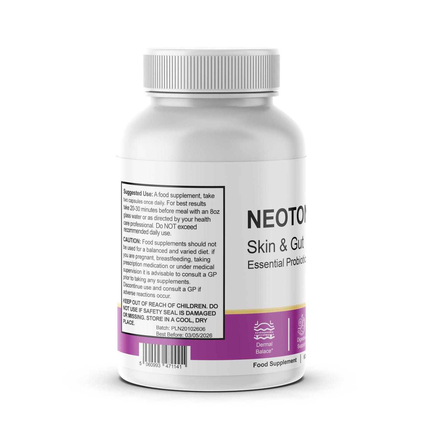 Neotonics - Neotonics Skin & Gut Probiotics 120 Capsules Food Supplement - Dido Extreme Supplements