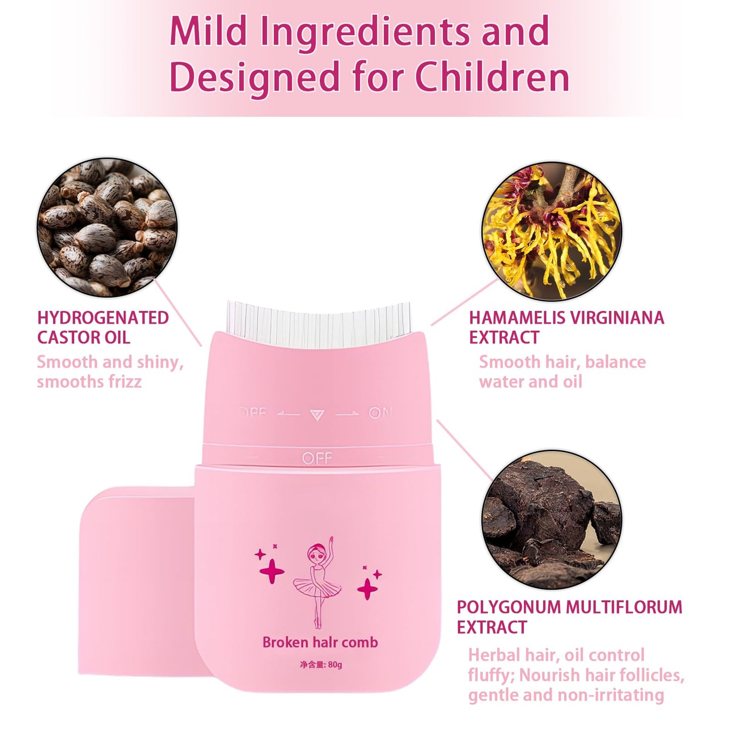 DMQ Hair Gel For Kids With Comb, Kids Broken Hair Finishing Stick Gel,Long Lasting Frizz Control, Natural Ingredients,Suitable for All Hair Styles,Gentle & Easy To Use