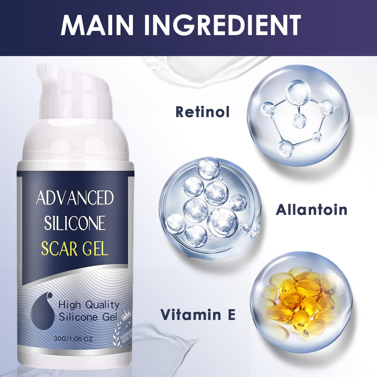 Uheltosly 30g Scar Gel, Scar Cream, Mild and Moisturizing Scar Removal Cream, Stretch Mark Cream, Recovery for Old and New Scars