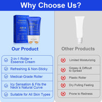 Ah8 Neck Firming Cream, Neck Firming Creams Contain Hexapeptide,With Double Roller Massage,Reduce Wrinkles Fine Lines And Double Chin,Firm And Lift Sagging Skin