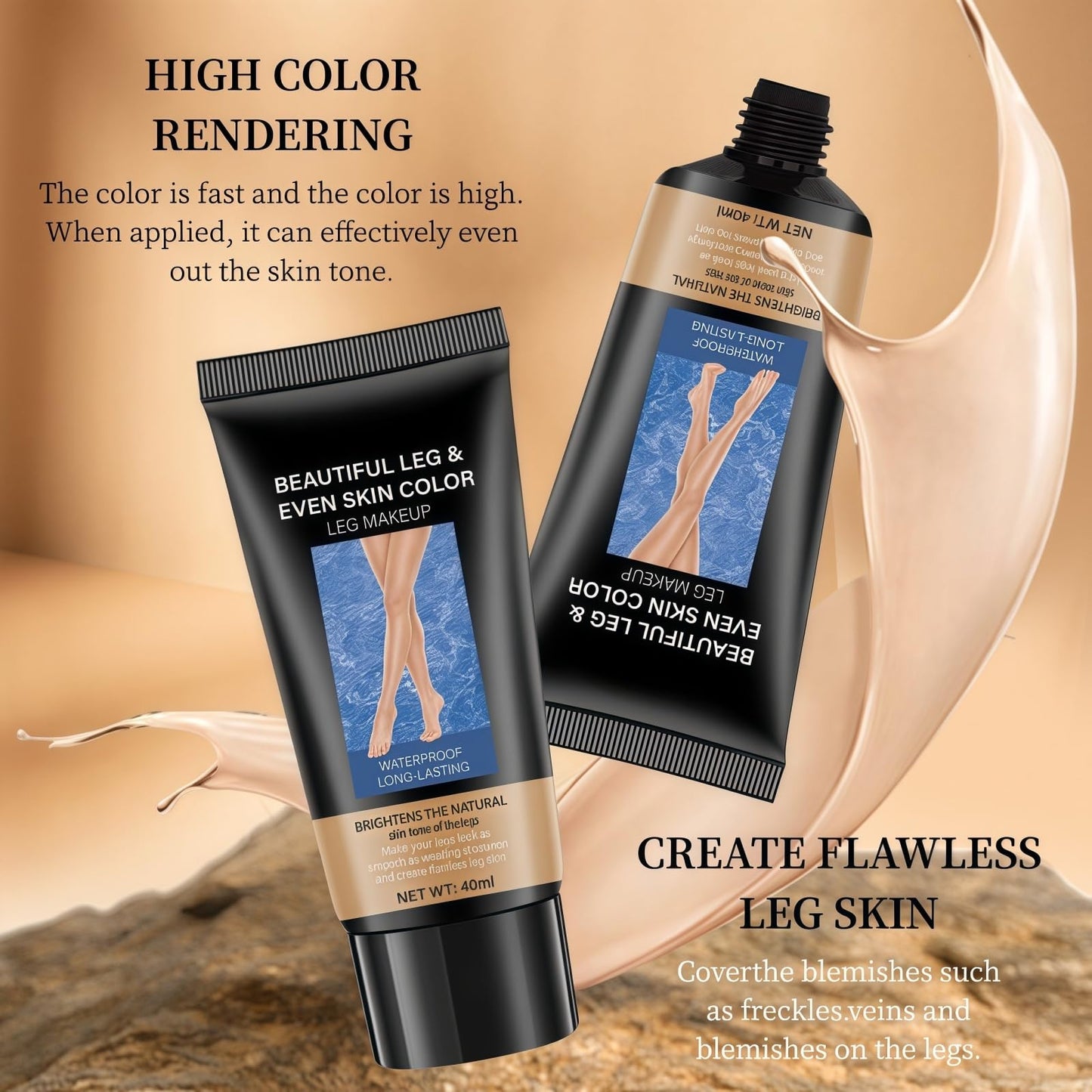 Leg Makeup Waterproof No Transfer,Leg Makeup Concealer Full Coverage,Tatto Cover up M/akeup,L/eg Make up to Cover V-eins, Waterproof L/eg Make up,Hydrating C/oncealer,C/over up Lotion,#03