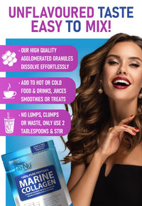 Skin Pep Marine Collagen Powder Clean Unflavoured - 10,000mg Double Hydrolysed Collagen Peptides per Serving - Ultra Premium for Maximum Absorption Hair, Skin & Nails - 300g, 30 Servings by SkinPep