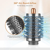 SAZIKA Large Round Volumizing Brush for Dyson Airwrap Styler, Nickel/Copper Big Round Brush Volumizer Attachment for or Dyson Airwrap HS01 HS05 HS08, Smooth Hair,Volumizing and Curly Styling