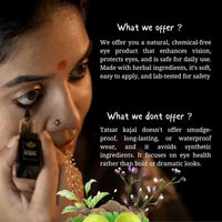 TATSAT - WELLNESS THROUGH AYURVEDA TATSAT 100% Natural Ayurvedic Herbal Kajal with CHAKSHUSHYA Herbs | No Preservatives | No Chemicals | No Irritation | 2.5gm Pencil Kajal for Adults