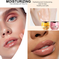 HAORQEE 2PCS Honeybalm Lip Mask Lip Balm Set, Honey Strawberry Lip Sleeping Mask Lip Care Set Lip Repair Lipbalm Lip Balms Lip Plumper, Reduce Lip Lines Moisturiser Nourishing for Dry Peeling Cracked Lips