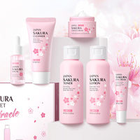 LAIKOU Skin Care Set JAPAN SAKURA Women Beauty Gift Sets Skin Care Kit with Cleanser, Toner, Lotion, Serum, Eye Cream, Face Cream Travel Kit for Women Teen Girls Mom Daughter TSA-friendly Sizes 6pcs