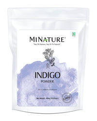 minature mi nature Indigo Powder (Indigofera Tinctoria)| For Hair | Hair Dye color| Ideal for Natural Black Colour |Pure & Natural with No Preservative| Made in India| (454g / 16 ounce)