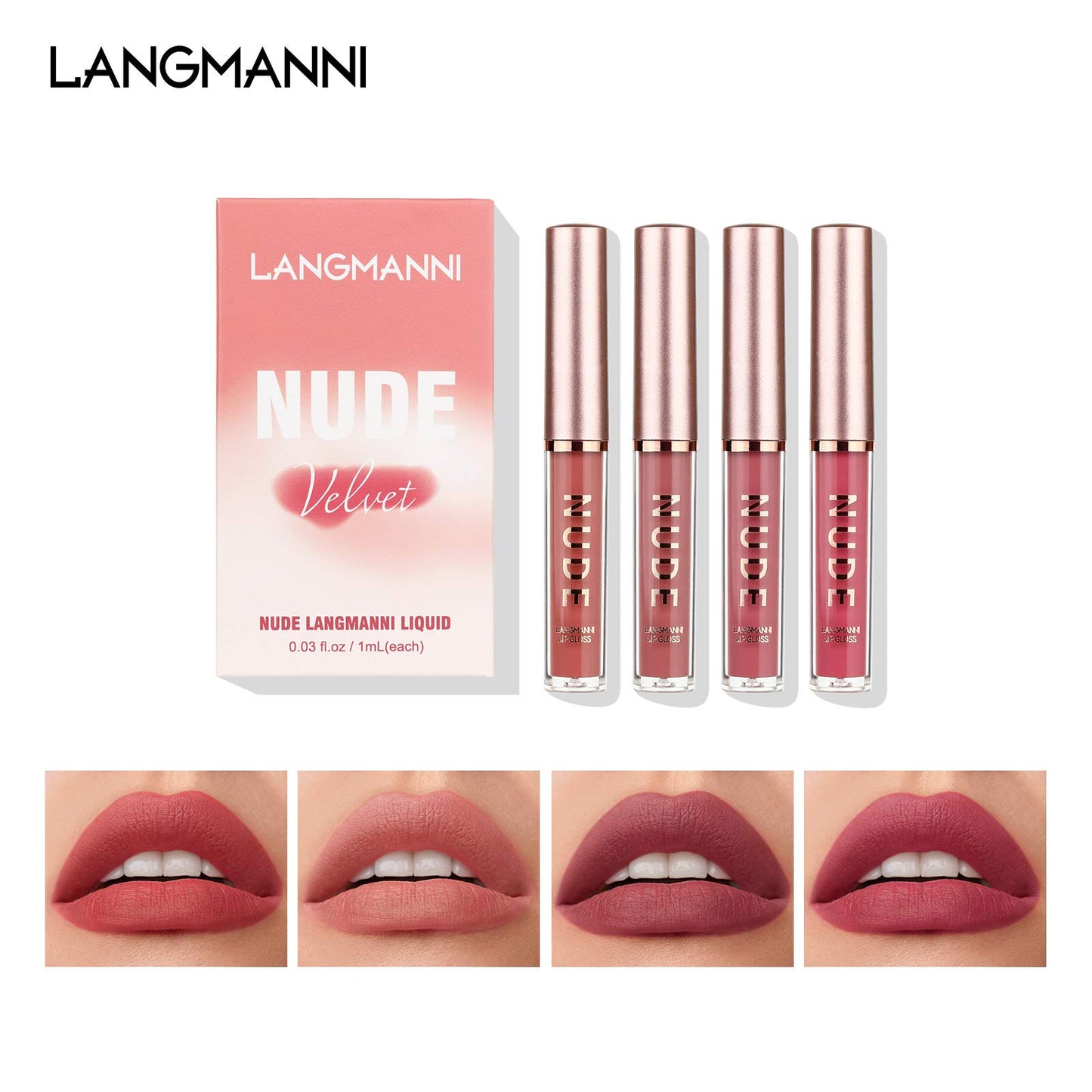 LANGMANNI Matte Liquid Lipstick Makeup Set Velvety Long Lasting Waterproof High Pigmented Velvet Lipgloss Kit Beauty Cosmetics Makeup Gift Set (16PCS)