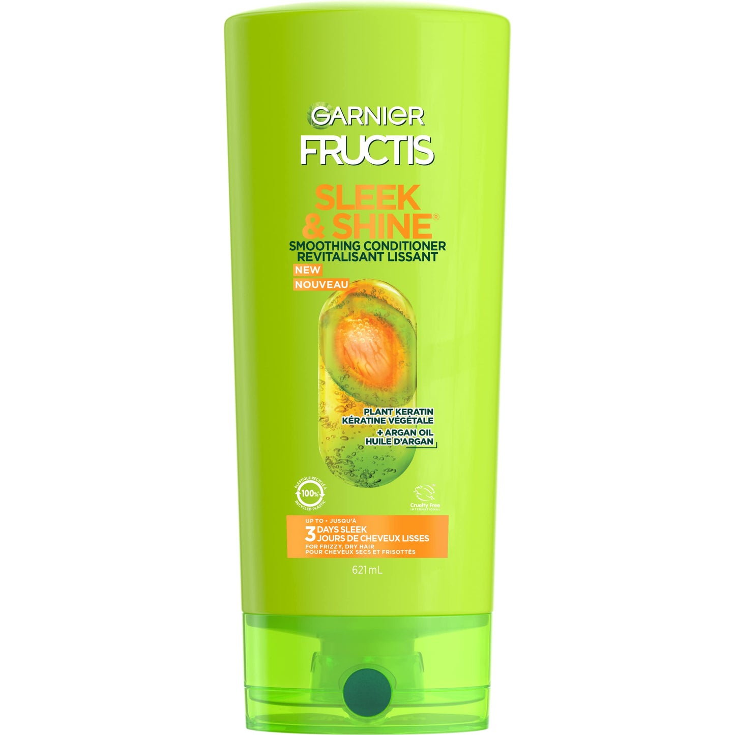 Garnier Fructis Sleek & Shine Conditioner, Frizzy, Dry, Unmanageable Hair, 21 fl. oz.