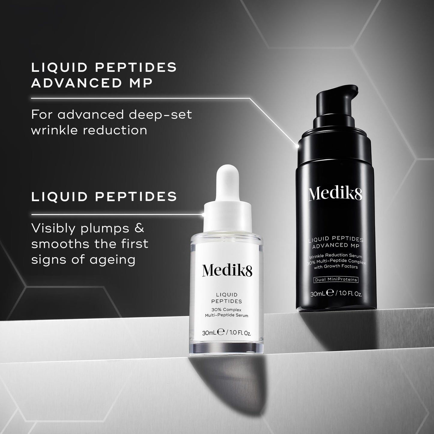 Medik8 Liquid Peptides Advanced MP - With Breakthrough Bio-Technology, Dual MiniProteins - 30% Multi-Pepide Complex - 30ml