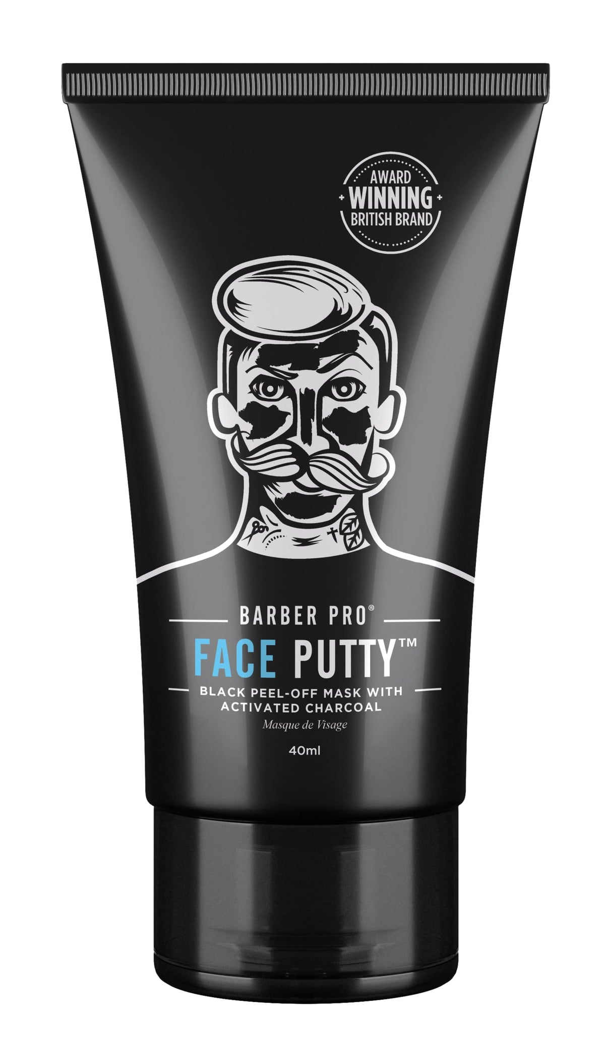 BARBER PRO Face Putty Peel Off Mask with Activated Charcoal | Detoxifying, Cleansing, & Brightening | Peel Off Face Masks | Mens Skincare |