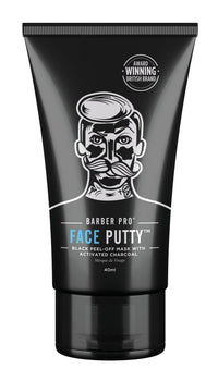 BARBER PRO Face Putty Peel Off Mask with Activated Charcoal | Detoxifying, Cleansing, & Brightening | Peel Off Face Masks | Mens Skincare |