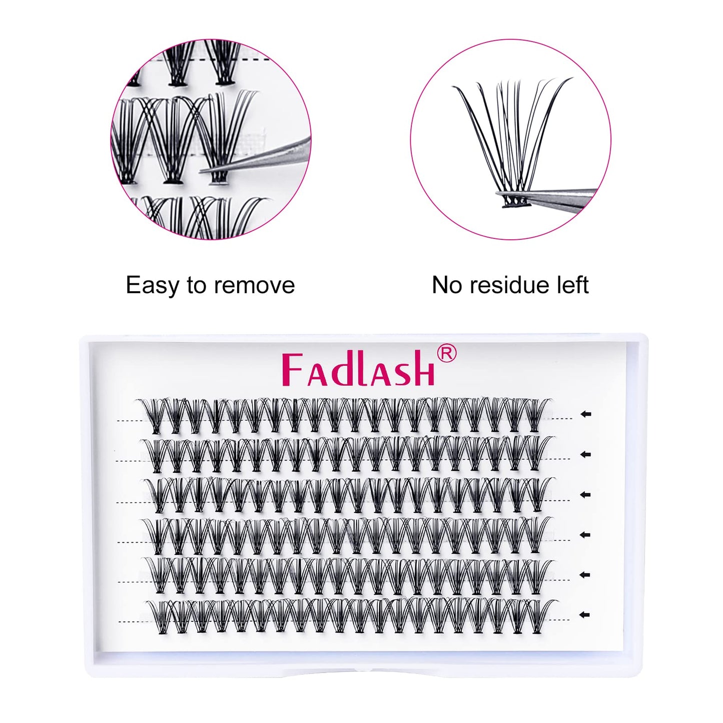 FADLASH Lash20D 0.07mm D Curl 8-15mm Mixed Length Cluster Lashes DIY Eyelash Extensions