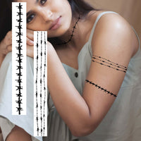 COKTAK 9 Sheets Halloween Barb Wire Tattoos Temporary, Fake Arm Tattoos Barbwire Sticker For Women Men Adults, Prison Barbed Wire Temporary Tattoos Costume Halloween Makeup Kit Party Rave Accessories