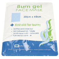 Qualicare Burn Gel Face Mask 30cm x 40cm - Sterile Soft Foam Dressing Soaked in Water-Based Hydrogel